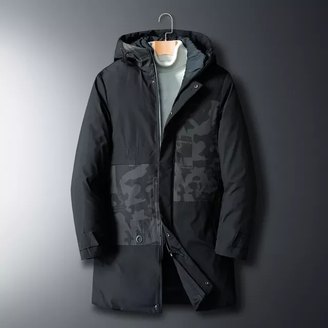 New2022 Mens Down Jacket New Winter Fashion Down Coat Male Hooded Thick Warm Parkas Man Big Pockets Windbreaker Outerwear Plus s