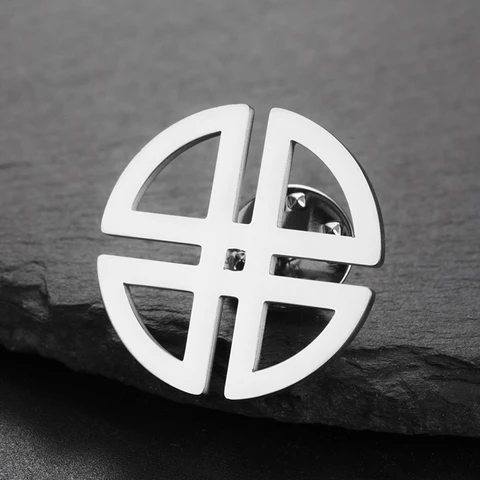 Dawapara Кельтский щит брошь из нержавеющей стали