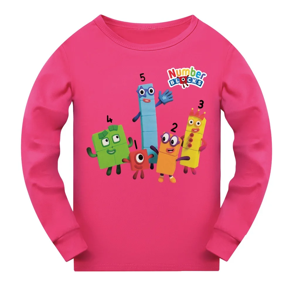 Educational NumberBlocks Shirt Kids Casual Sleepwear Baby Boys Long Sleeve Tops Toddler Girls Sweatshirt Children's Pyjama Tops