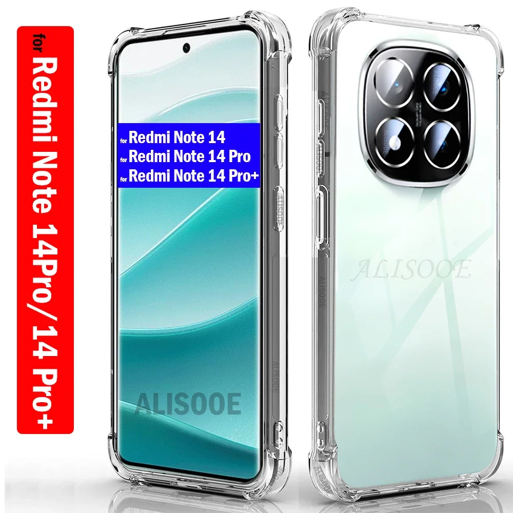 Прозрачный чехол для Redmi Note 14 Pro Plus ультратонкий прозрачный мягкий HD Xiaomi