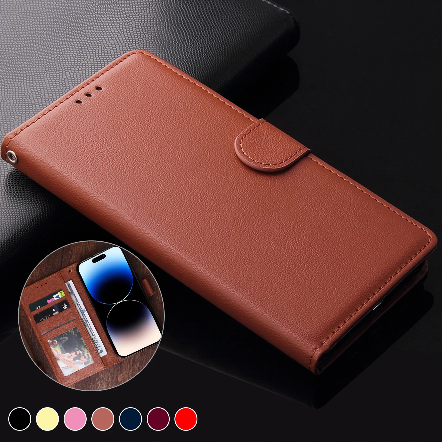 

Leather Wallet Cases Card Slots Flip Phone Case for Huawei P40 P30 P20 Pro Plus P10 P9 P8 LIte Mate30 Mate20 Mate10 Pro Cover