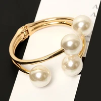 big pearls bangle fashion creative open bangles designer women exquisite alloy bracelet high quality banquet couples gifts 2022