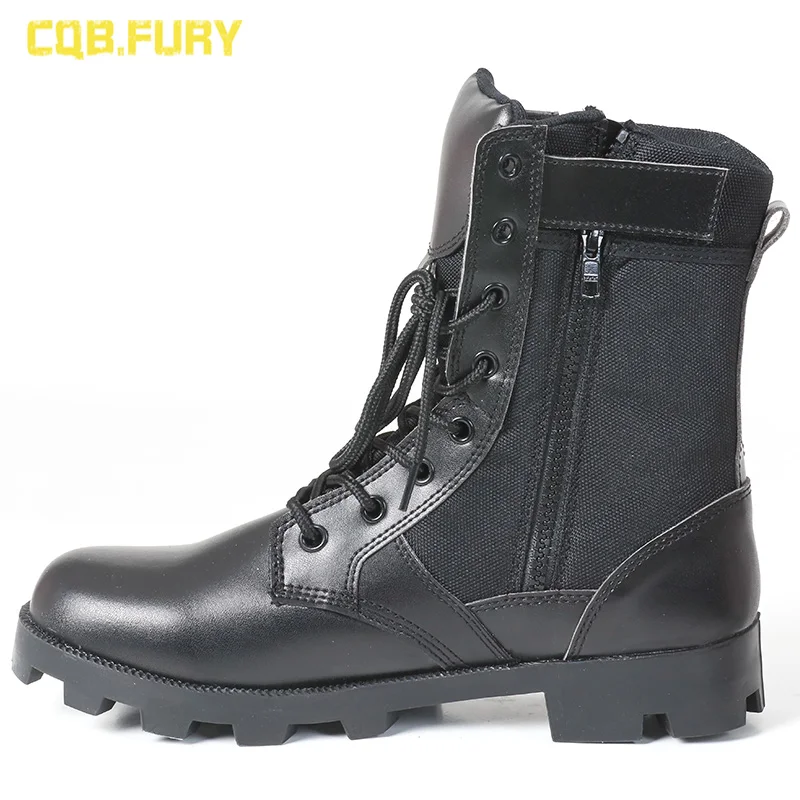 

Summer High-Top Breathable Zipper Martin Combat Boots Special Forces Military Fan Tactical Mountaineering Land Battle Boots men