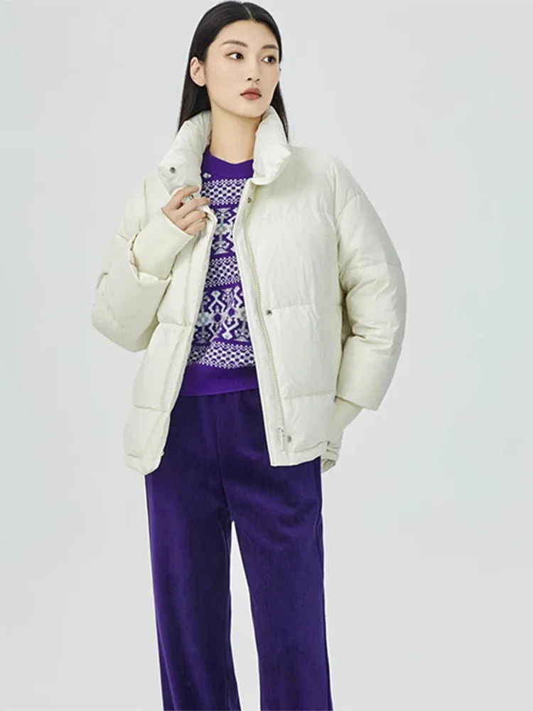 [Весь магазин на 2 предмета] Бархатный пуховик с воротником-стойкой серии D 90 Huaxi 2024