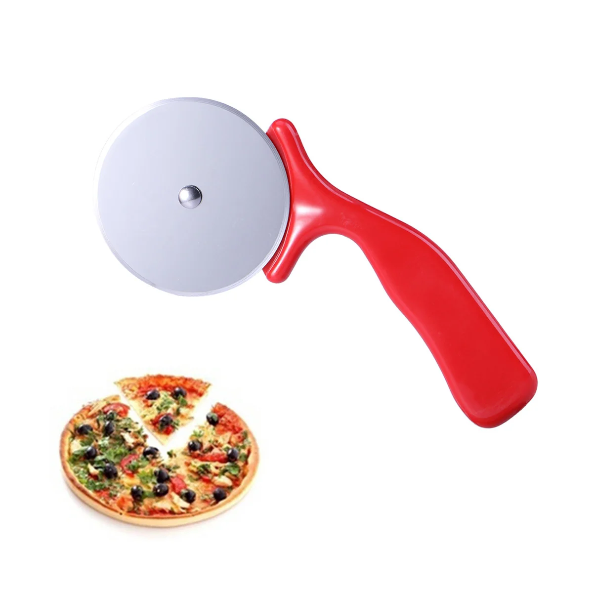 

Stainless Steel Cutter Pizza Cake Tools Pizza Wheels Scissors for Pizza, Pies, Waffles and Dough Cookies (Red)