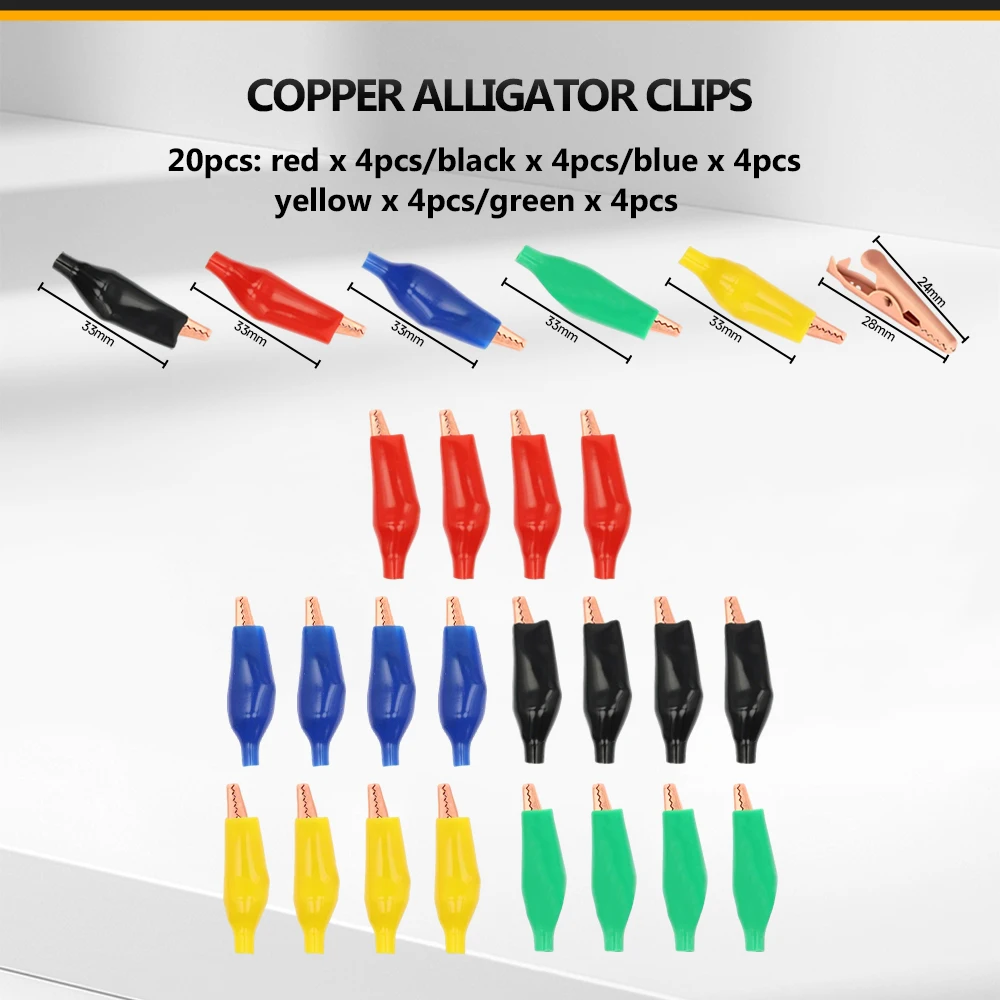 SparkNova медные зажимы крокодил 28мм 20 шт