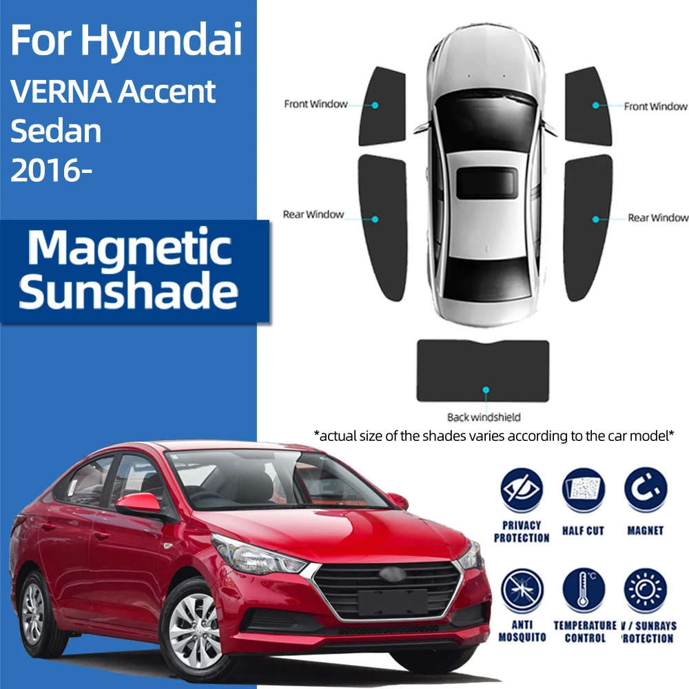 

Magnetic Car Sunshade Front Windshield Rear Side Window Sun Shades Shield For Hyundai Accent I25 SOLARIS VERNA 2009-2022