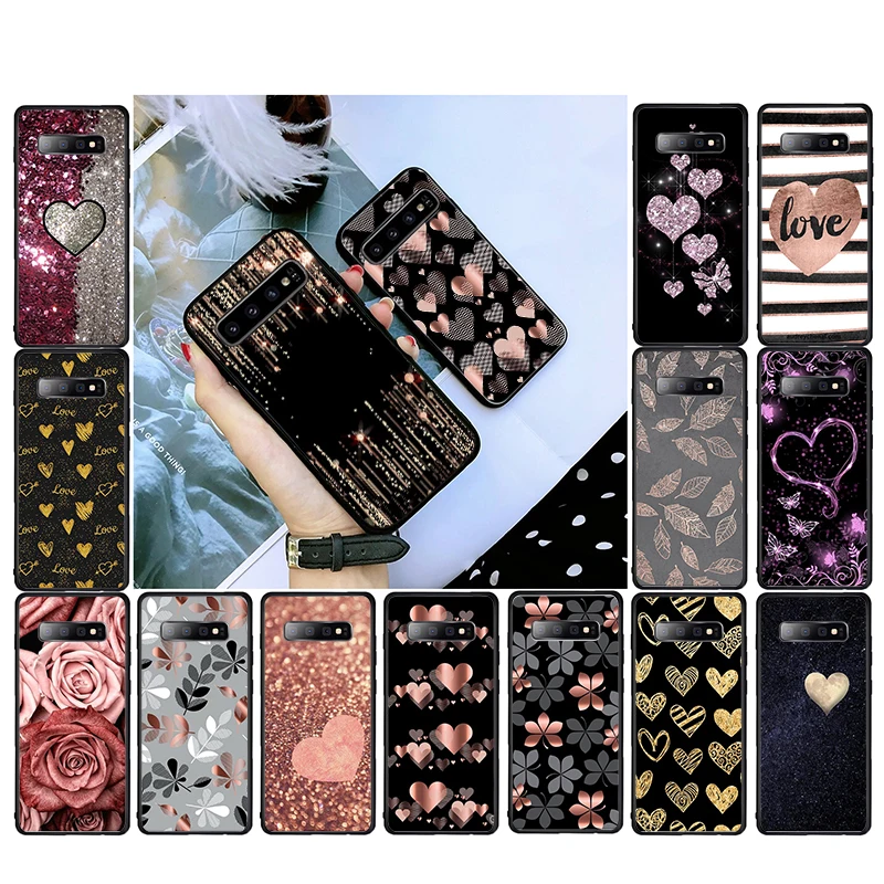 

Gold Rose Love Heart Phone Case for Samsung S30 S23 S22 S20 Ultra S20 S22 Plus S21 Plus S10E Note 10Plus 20 Ultra