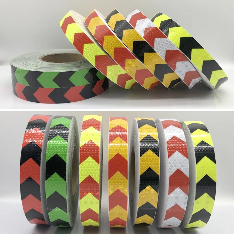 

7 Colors Arrow Traffic Safety Sign Car Safety Reflective Warning Marking Tape
