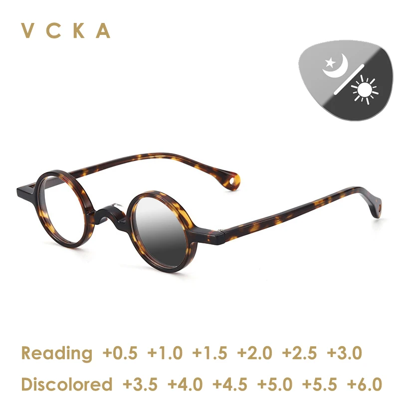 

VCKA Discoloration Acetate Reading Glasses Prescription Frame Men Round Optical Frame Women Luxury Retro Eyewear +0.5 +6.0