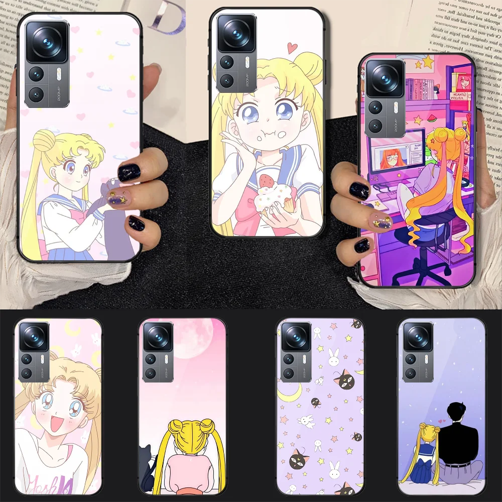 

Japan Anime Sailors Moon Luna Tempered Glass Phone Case Cover For Xiaomi Mi Poco X F 8 11 12 13 T 3 4 GT Pro Lite Ultra 5G
