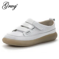 genuine leather womens casual vulcanize designer cowhide sport walking running shoes spring summer white lady flats sneakers