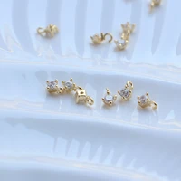 14k gold coated zircon small pendant round 2 5mm single zirconium simple open hanging ring diy ending pendant accessories