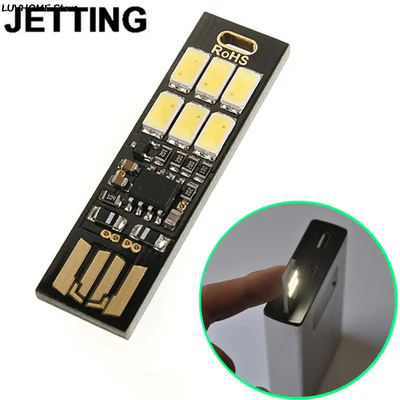 

Portable Night Camp Bulb Mini USB Power 6 LED Light Pocket Card Lamp