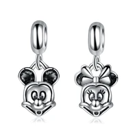 silver color mickey mouse pendant fit original pandora charms bracelet cute minnie beads diy bijoux for women disney dangle gift