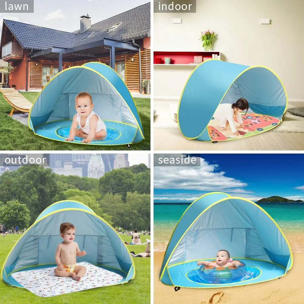 

New Baby Beach tent Waterproof Sun Awning Tent UV-protecting Sunshelter Swimming Pool Outdoor Camping Sunshade Beach House Toy