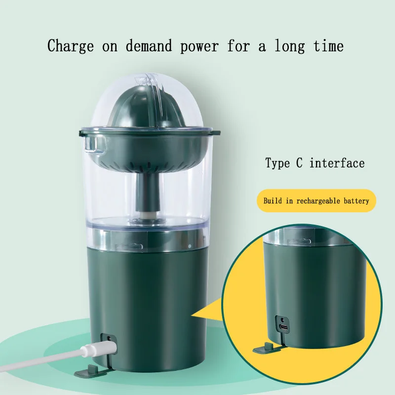

Separated Electric Juicer Fruit and Orange Juicer Pulp Separation No Blade Operation Juicer Type C Interface Charging