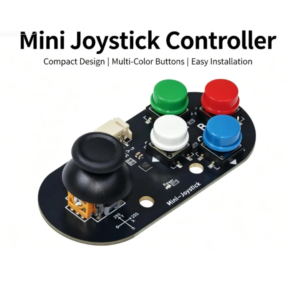 Фото Модуль мини-джойстика I2C для Arduino/Raspberry Pi – 4 кнопки (A/B/C/D), двухосевое управление X/Y, адрес I2C 0x5A №2