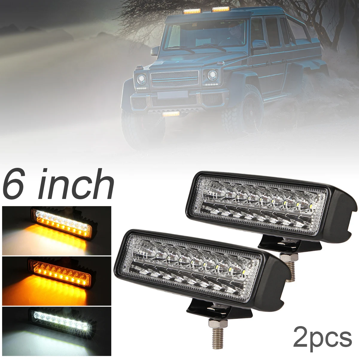 

6 Inch 54W Led Light Bars Spot Flood Beam Work Light Bar Waterproof Warning Light for Driving Offroad Boat Car Tractor Truck