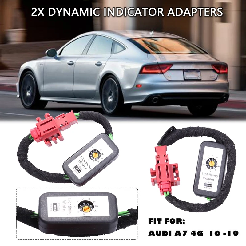 

2PCS Dynamic LED Indicator Flasher Adapters Module LED Taillight Add-On Module Cable Wire For- A7 4G 2010 -2019