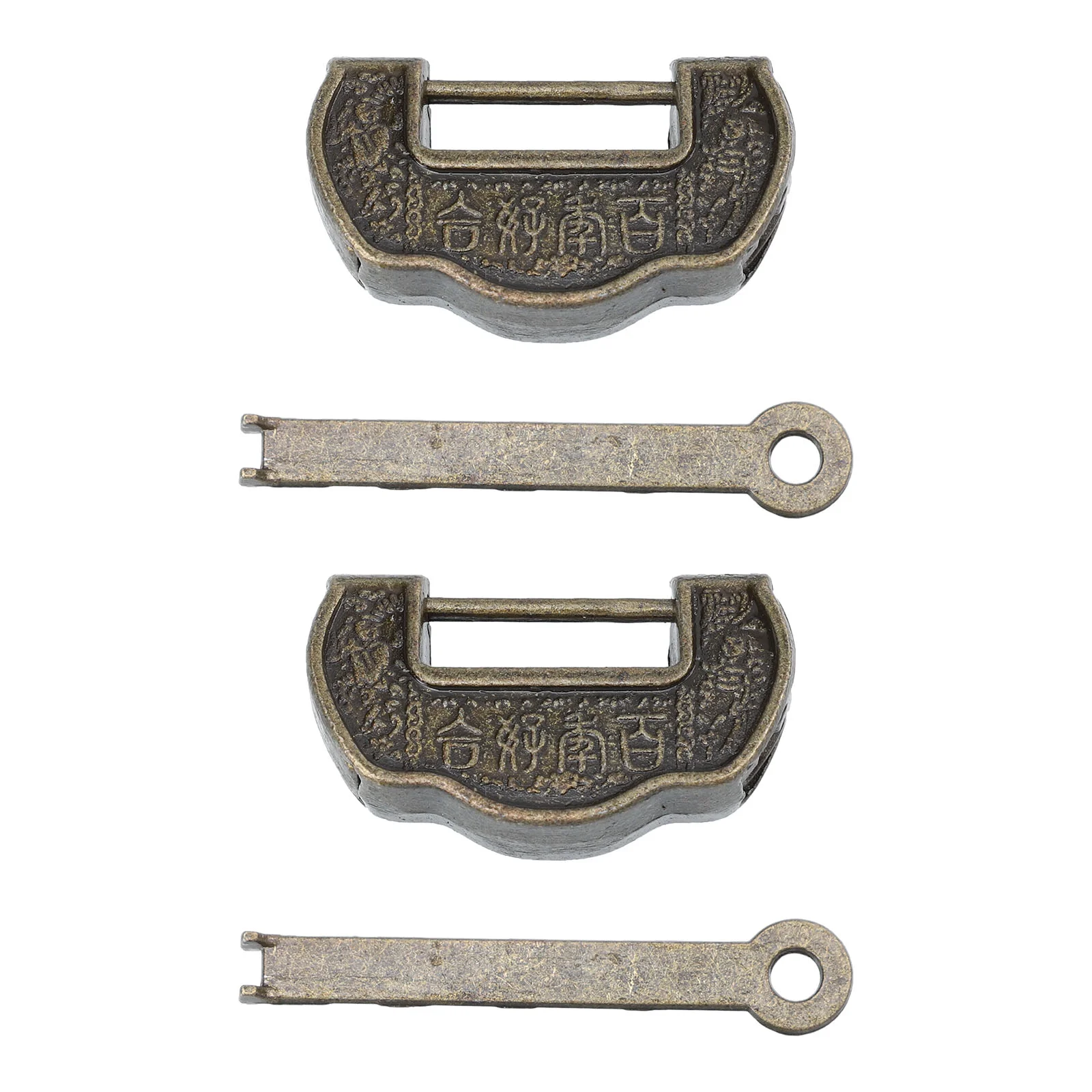 

2 Pcs Suitcase Decorative Antique Gift Box Jewelry Box Vintage Lock for Box Suitcase