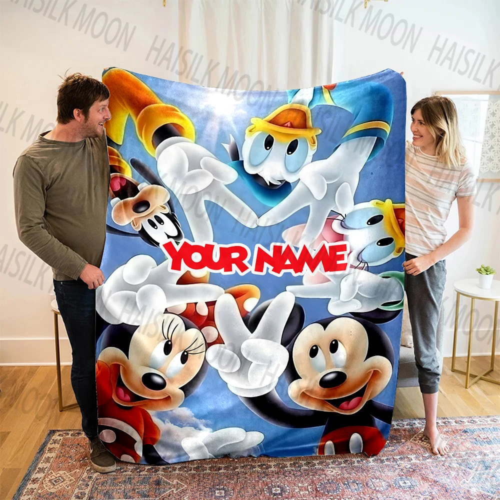 1 шт. одеяло с принтом Микки Мауса и друзей на заказ всесезонное универсальное для