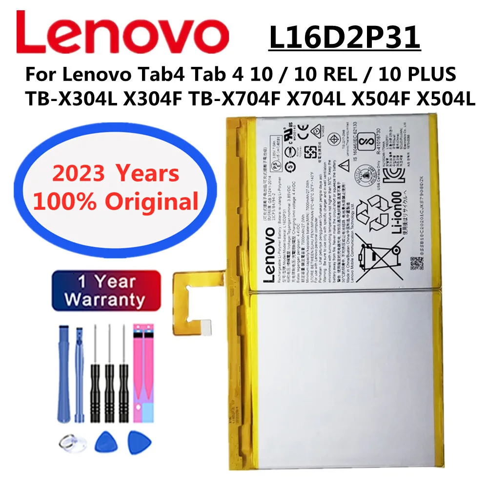 

100% Оригинальный аккумулятор L16D2P31 для Lenovo Tab4 Tab 4 10 / 10 REL / 10 PLUS TB-X304L X304F TB-X704F X704L X504F X504L Batteria