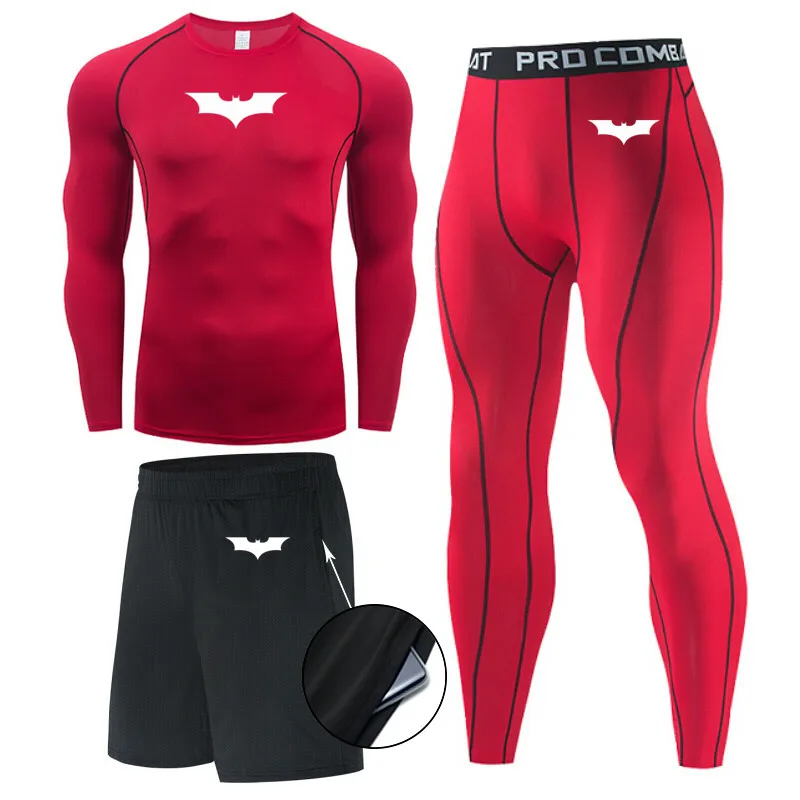 Комплект мужского нижнего белья Компрессионные спортивные трико летучая мышь