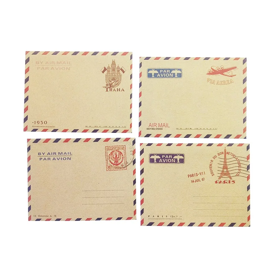 

100pieces Architecture envelope Kraft paper Mini retro Write letter student friend invitation free shipping wholesale 96*73MM