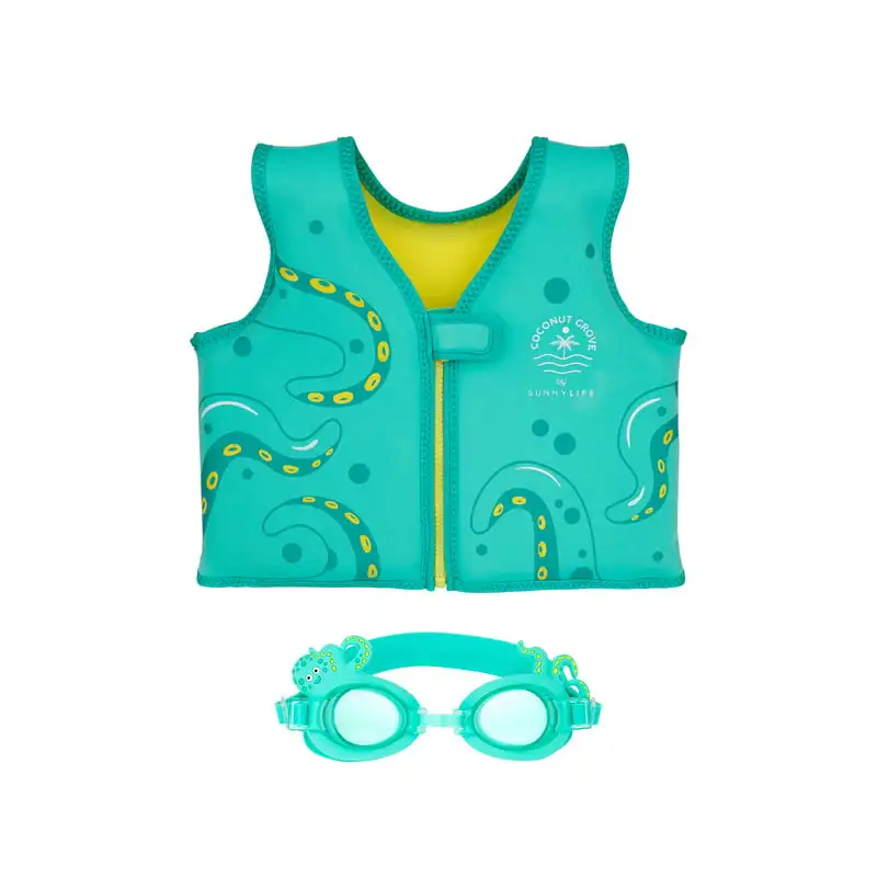 

Unisex Swim Float Vest & Goggles Set Oscar the Octopus, Green-Age 2-3 Years Swim briefs men Swim shorts men Swim trunk man Mens