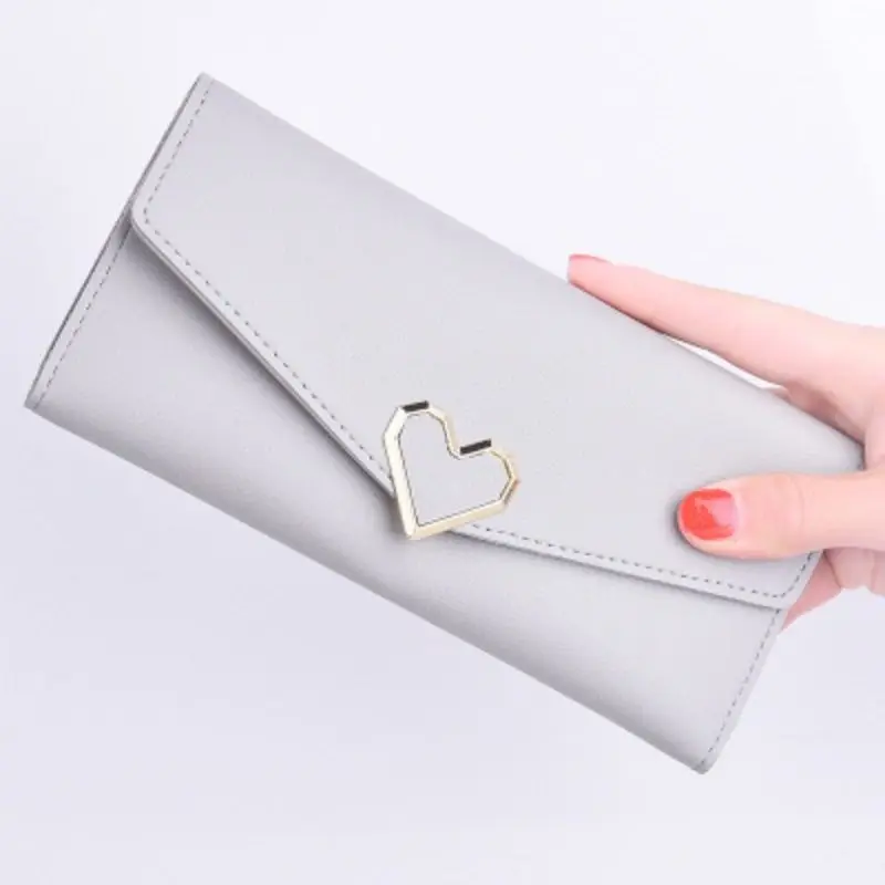 2023 Women Long Wallets Purses Luxury Love Heart Wallets  Ladies Girl Money  Pocket Card Holder Female Wallets Phone Clutch Bag