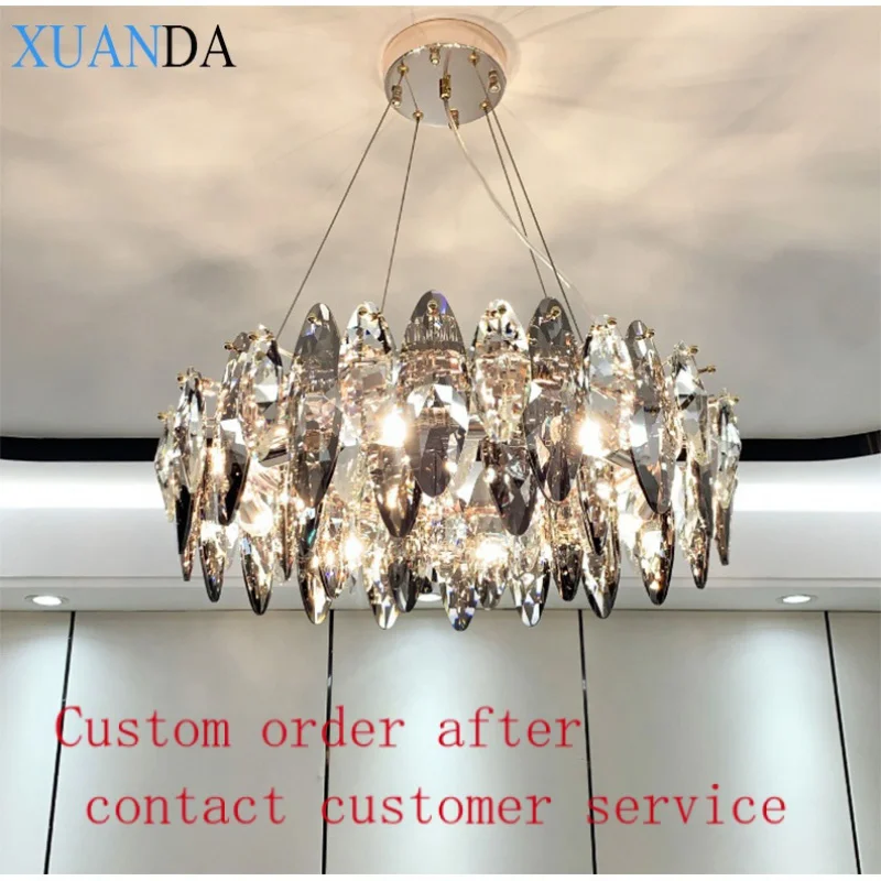 

crystal glass customized modern chandelier nordic ceiling lighting chandelier for living room