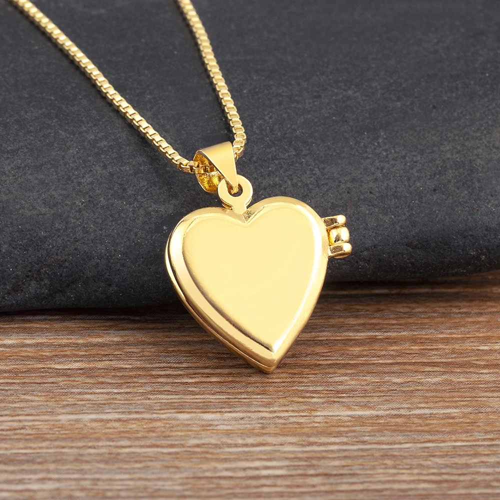 AIBEF креативный флип-дизайн в форме сердца кулон открывающееся ожерелье с