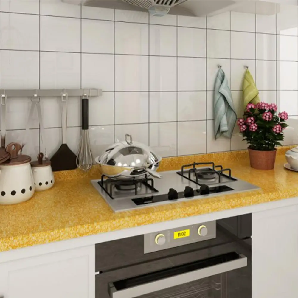 

Kitchen Wall Oil Protector Mildew Proof Kitchen Adhesive Paper Self Adhesive Kitchen Stove Cabinet Stickers Fireproof Wallpaper