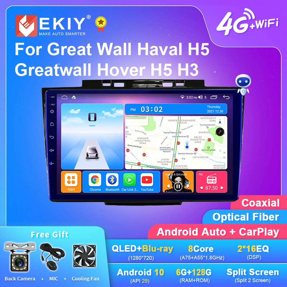 

EKIY T7 DSP Android 10 Car Radio Stereo For Great Wall Haval H5 Greatwall Hover H5 H3 GPS Navigation Carplay Player Head Unit