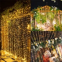 led icicle curtain string light fairy 3x3m 300led christmas garland for new year wedding home window patio party decoration