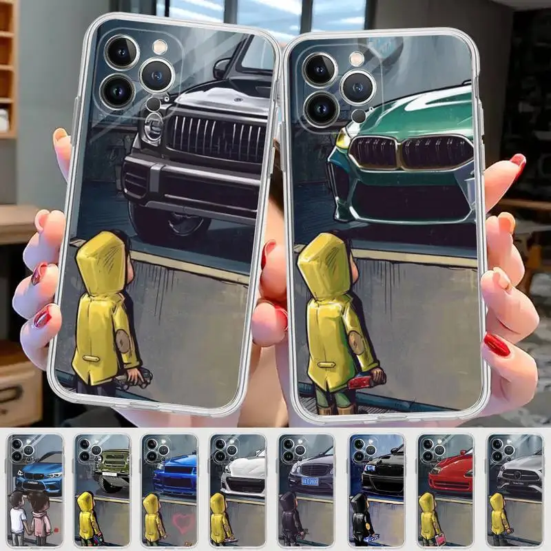 

Boy See Sports Car Jdm Drift Phone Case For iPhone 14 11 12 13 Mini Pro XS Max Cover 6 7 8 Plus X XR SE 2020 Funda Shell