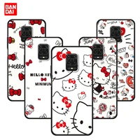 hello kitty line cute case for xiaomi redmi note 7 8 9 9s 10 11 8t 11t pro plus 5g 4g cover thin style luxury fashion silicone