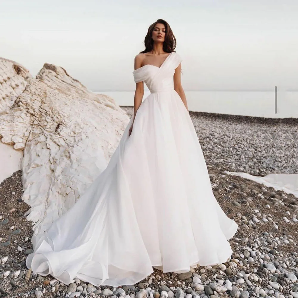 

Msikoods Organza Wedding Dresses For Women 2022 Princess Backless Country Boho Wedding Gown Beach Bridal Gowns Robe De Mariée