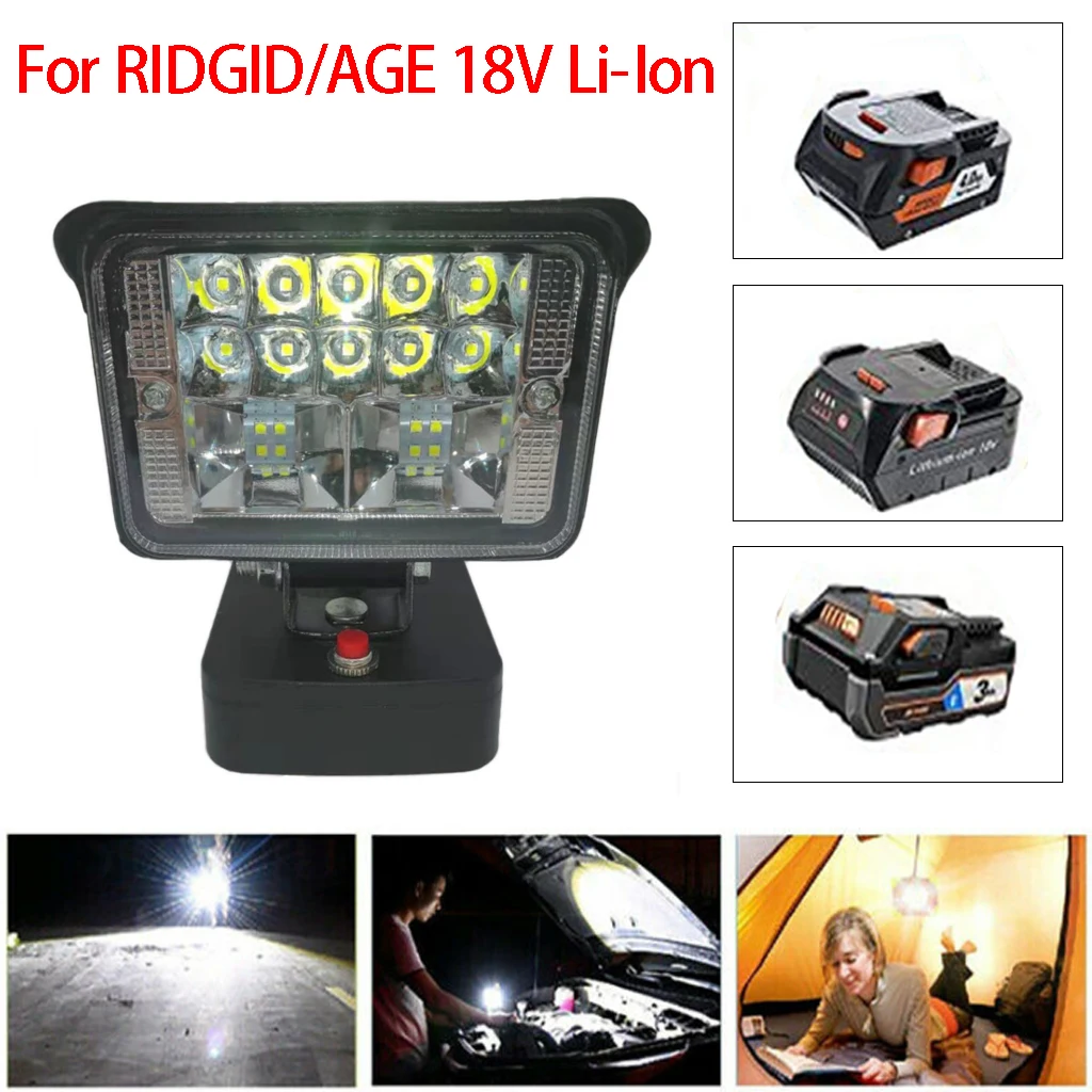 

LED Working Light For RIDGID AGE 18V Li-Ion L1815R B1820R L1830R B1830R B1820 R840084 AC840084 AC840083 Lithium Battery