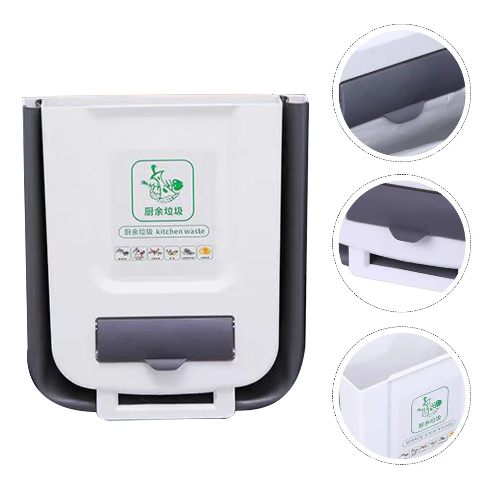 

Hanging Folding Garbage Bin Cabinet Door Trash Collapsible Kitchen Can Plastic Small Compost Foldable