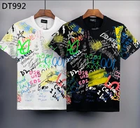 2022 new style dsquared2 tie dye cotton round neck short sleeve shirt letter print casual top t shirt dt992