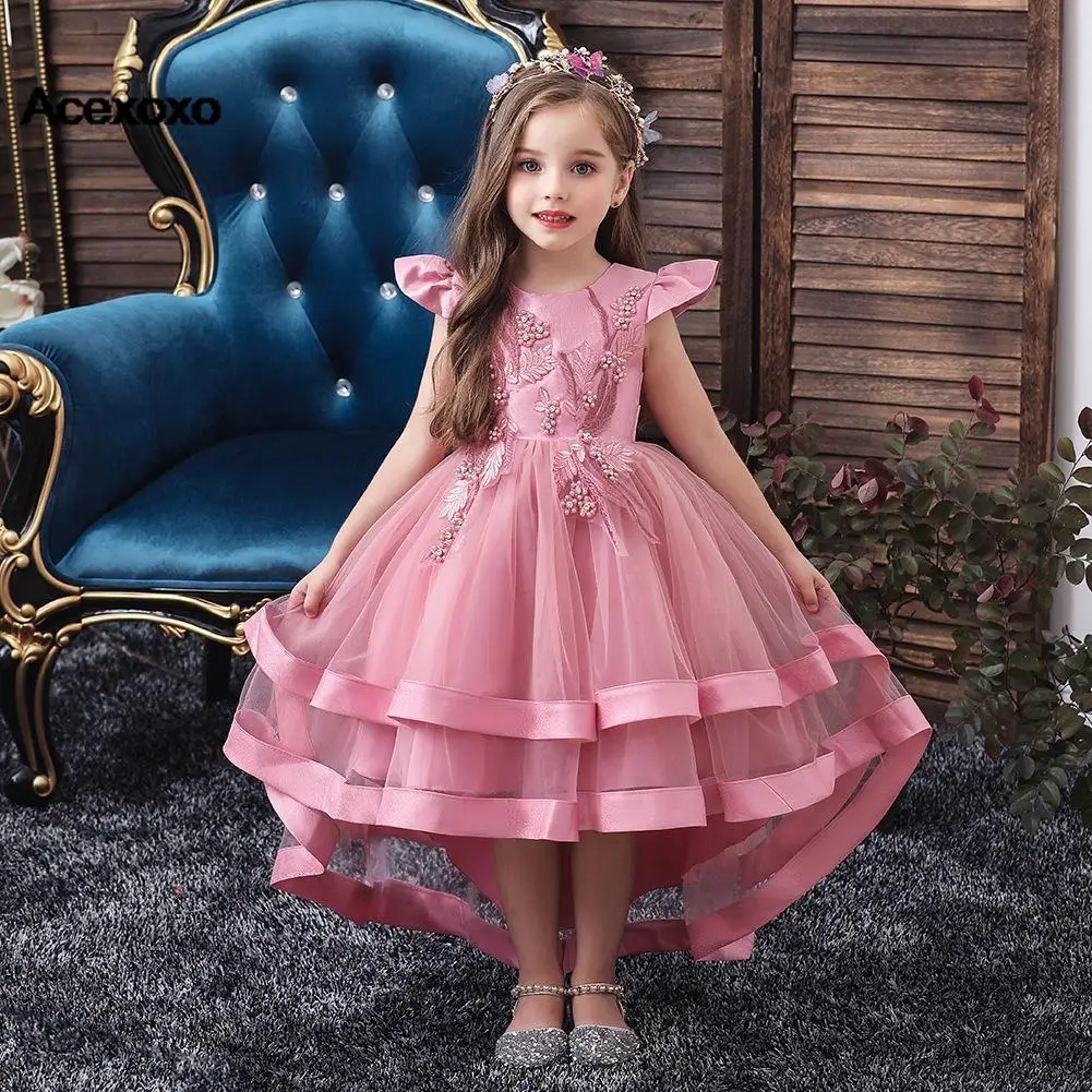 

Europe and the United States new children's dress princess dress girl train runway wedding heavy embroidery dress