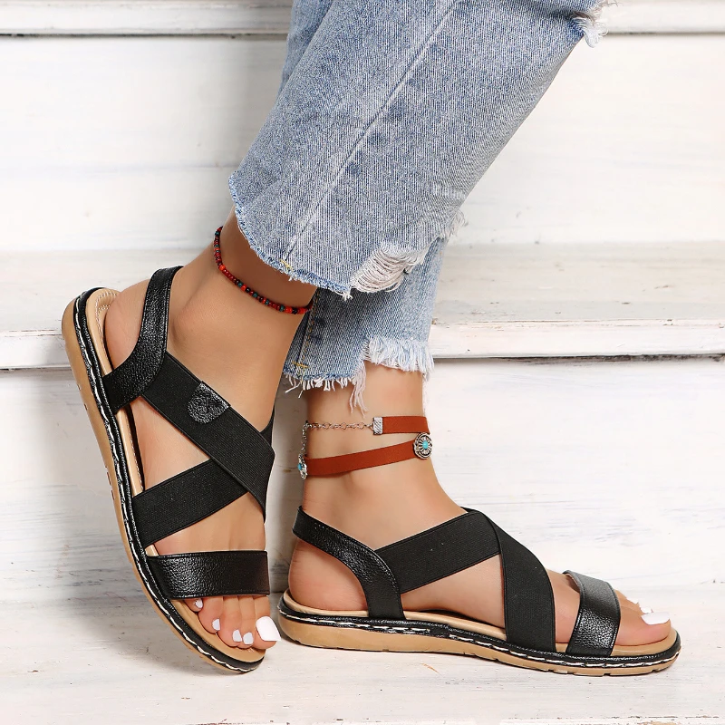 

Large Size Flat Sandals Women 2022 Summer New Comfortable Lightweight Women's Sandals Women Shoes