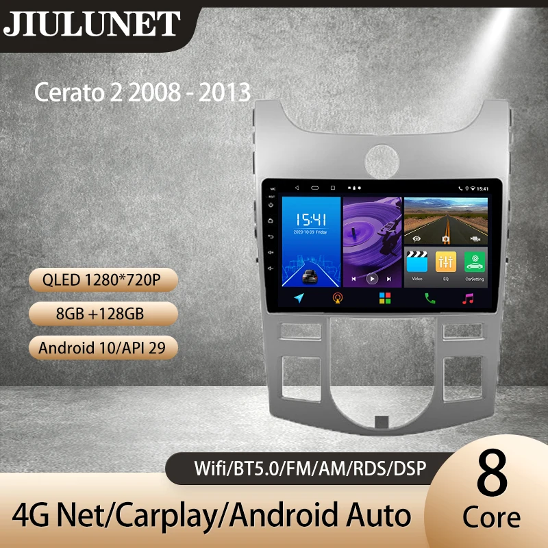 

Автомагнитола JIULUNET для Kia Cerato 2 TD 2008 - 2013 Carplay с голосовым ИИ Радио Мультимедийный видеоплеер навигация GPS Android Авто 2 Din