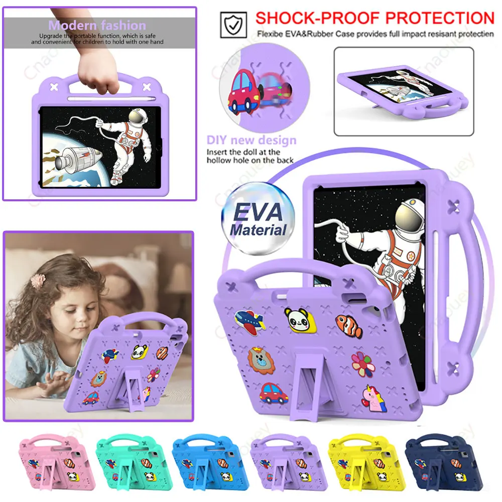 

EVA Case for Ipad 7th 8th 9th Gen 10.2" Kids Hand-held Shock Proof Full Body Cover Handle Stand Case for IPad 2017 2018 Case