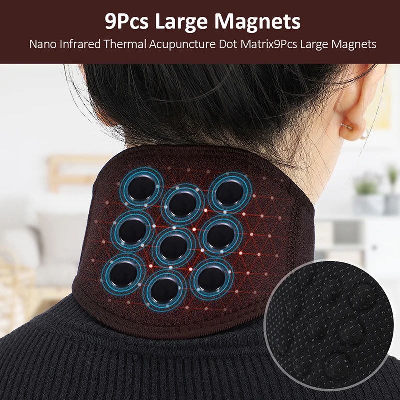 

Neck Belt Tourmaline Self Heating Magnetic Therapy Neck Wrap Belt Brace Pain Relief Cervical Vertebra Protect Health Care