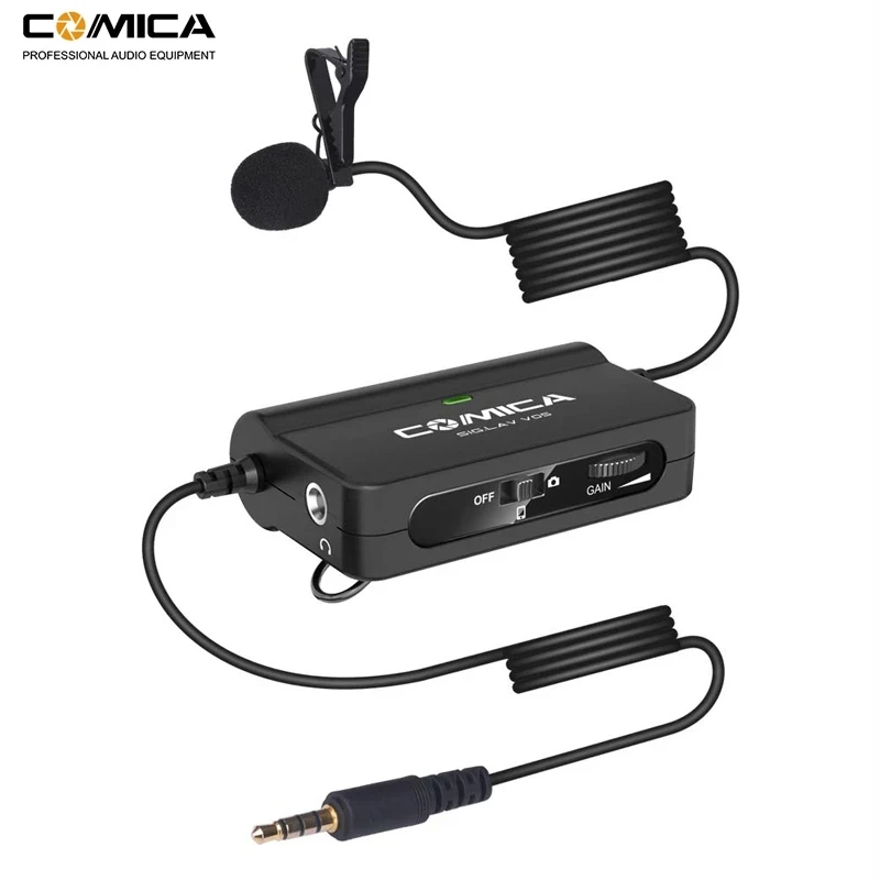 

Comica CVM-V05 Omnidirectional Clip-on Lavalier Lapel Microphone for Canon Nikon Fuji Cameras for IPhone Samsung Smartphones