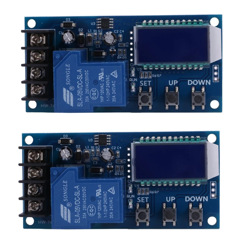 

2X Dc 6-60V 30A Storage Battery Charging Control Module Protection Board Charger Time Switch Lcd Display Xy-L30A