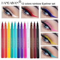 handaiyan color eyeliner set waterproof eyeliner pencil long lasting matte eye liner makeup cosmetic beauty colorful liner 12 pc